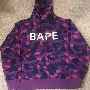 Bape Navy and Magenta Camo Hoodie